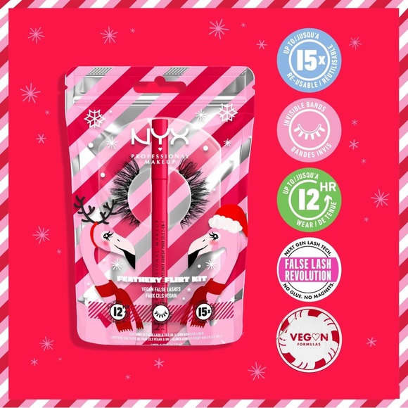 NYX Feathery Flirt Kit - Pink and Black - Picture 2 of 3